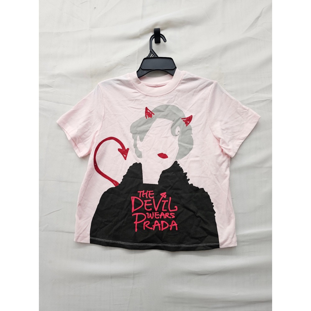Hybrid Apparel Womens The Devil Wears Prada T-Shirt Pink Cotton Blend Size XS
